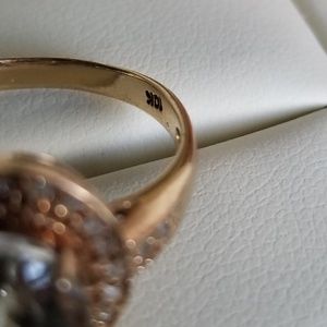 Jewelry - 10k yellow gold aquamarine diamond halo ring 7 Jewelry - 10k yellow gold aquamarine diamond halo ring 7